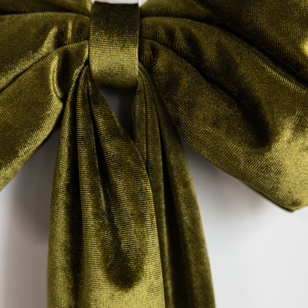 Chartreuse Velvet Holiday Bows - Luxe B Co