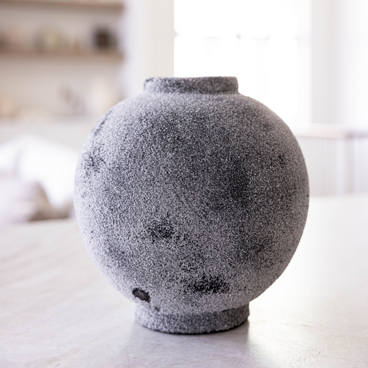 Chios Black Round Vase Pot Medium | By Luxe B Co. 