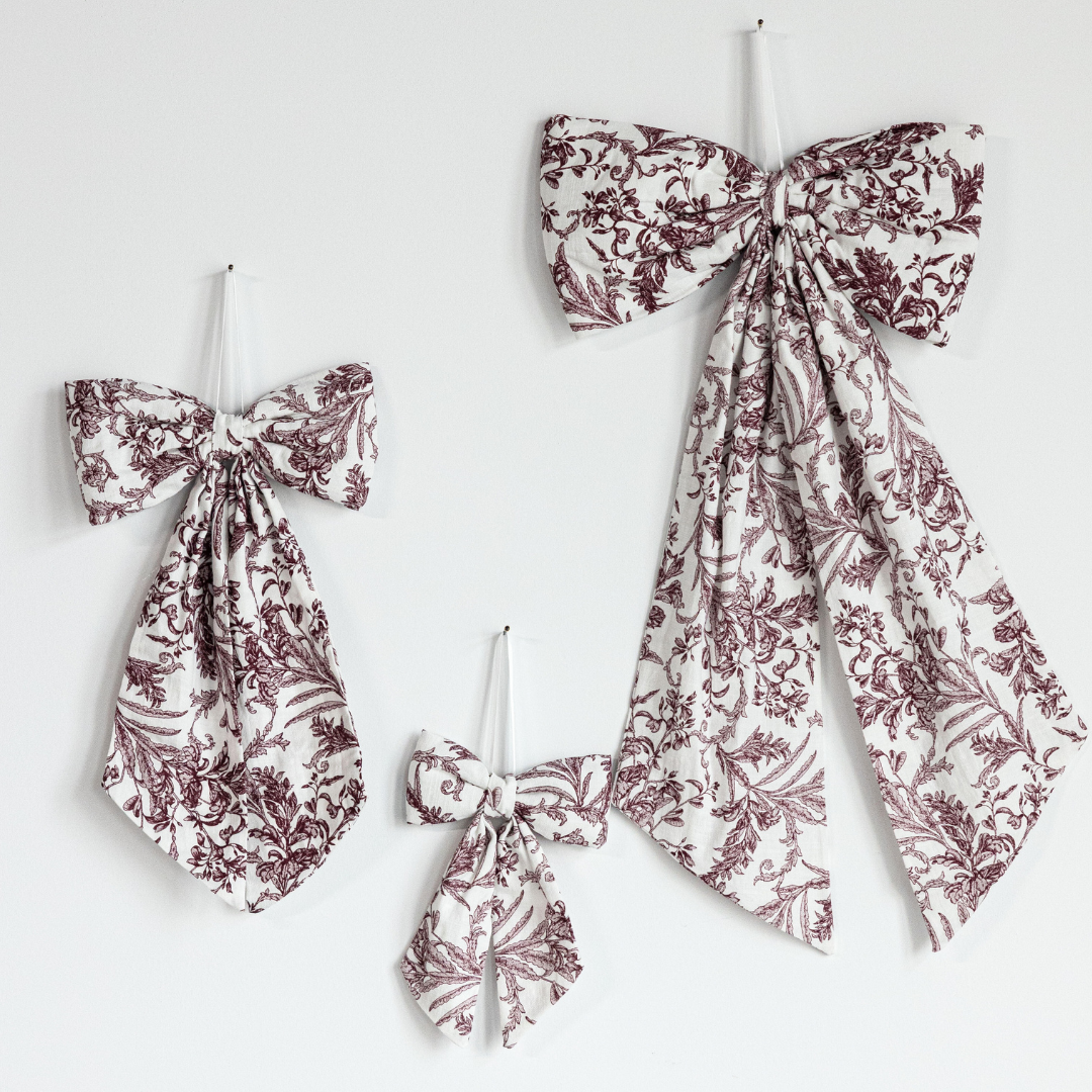 Star Toile Baby Burgundy Bows - Luxe B Co