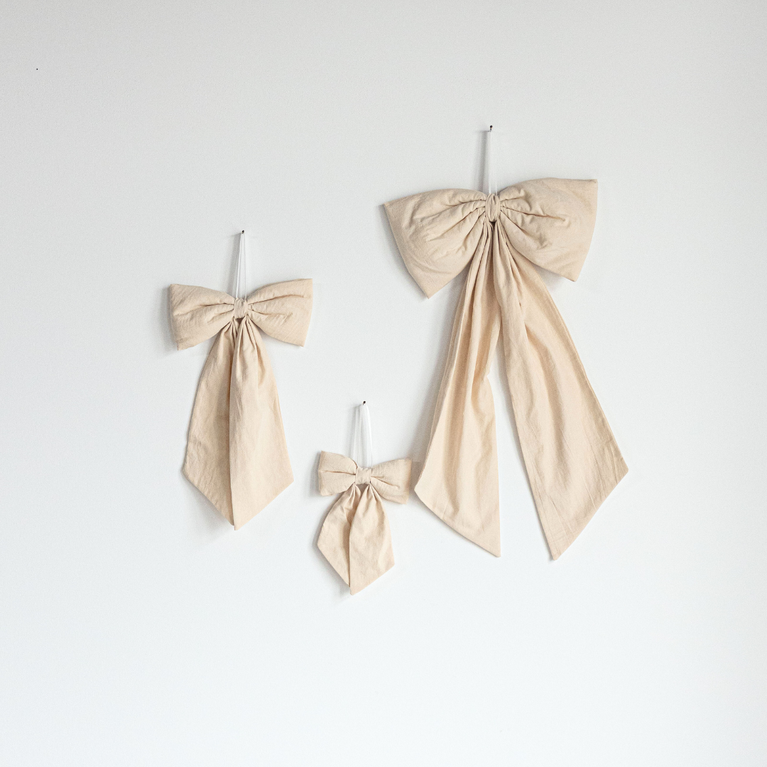 Sand Linen Fabric Bows - Luxe B Co