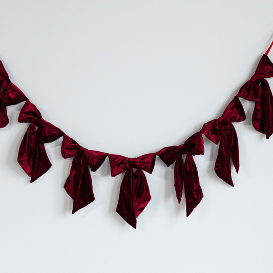 Red Velvet Bow Garland - Luxe B Co