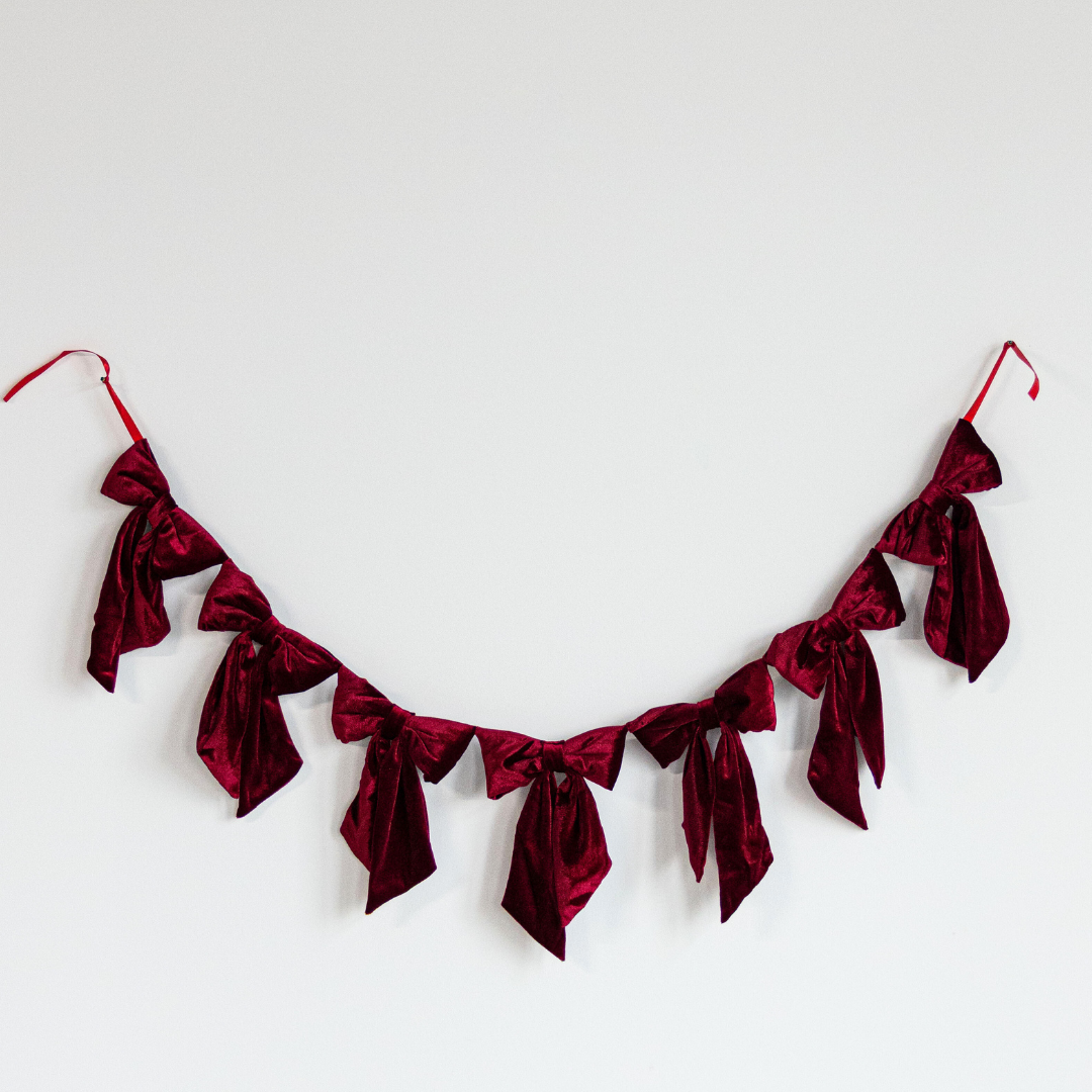 Red Velvet Bow Garland - Luxe B Co
