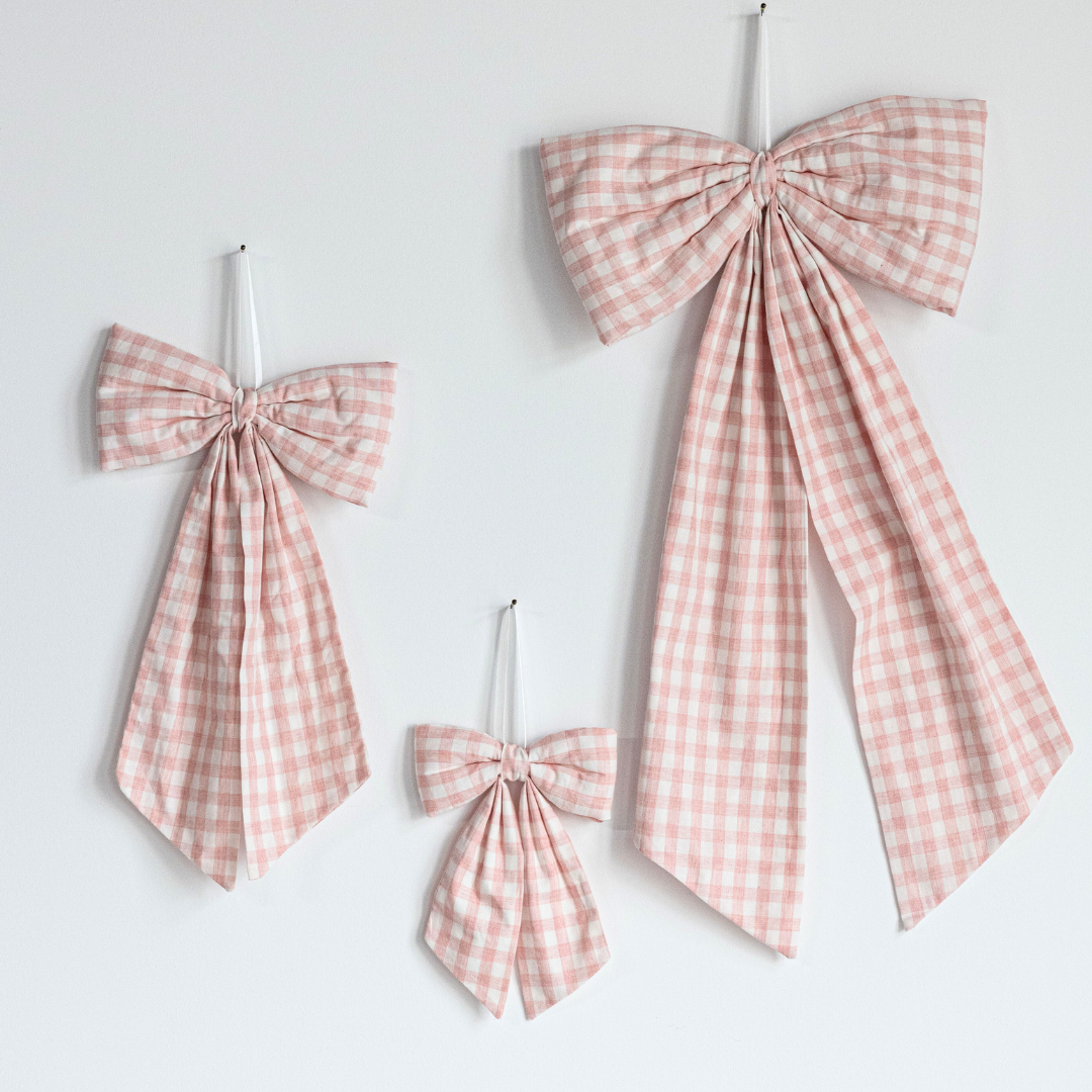 Pink Gingham Fabric Bows - Luxe B Co