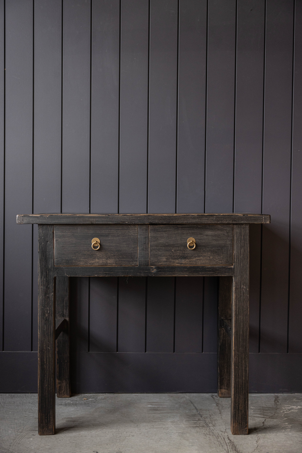 Palmdale Black Wash Elm Wood 2 Drawer Console Table