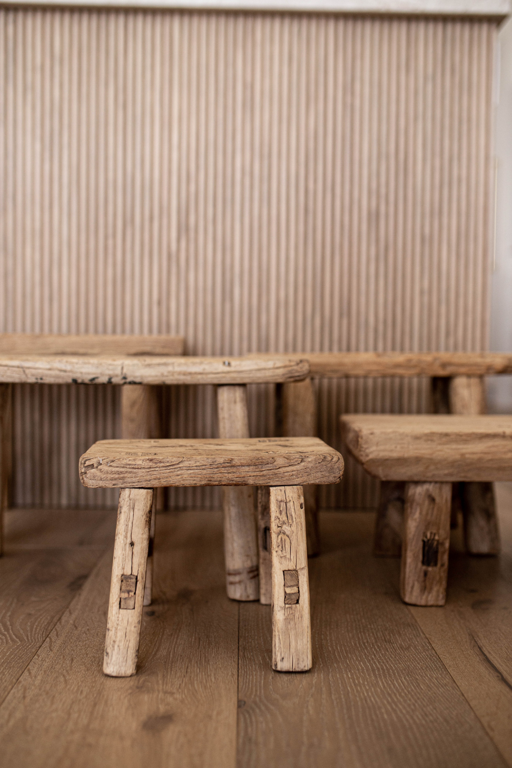 Vintage Inspired Small Wooden Stool | By Luxe B Co.