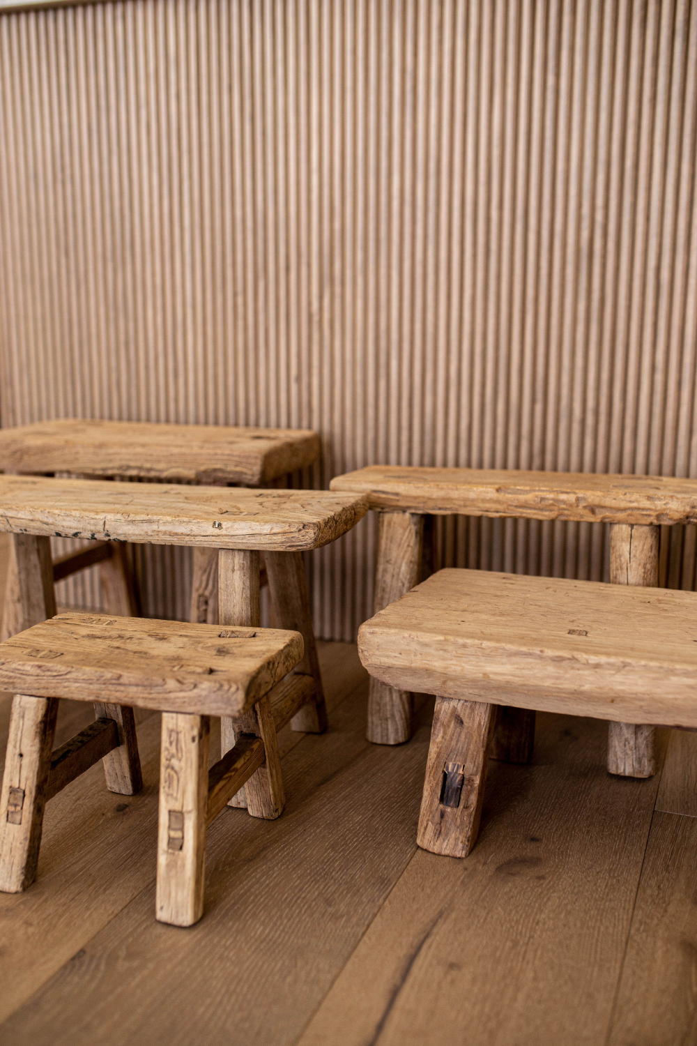 Vintage Inspired Small Wooden Stool | By Luxe B Co.