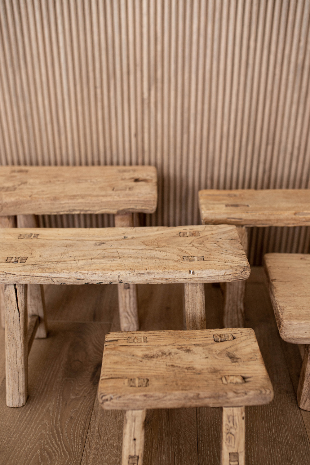 Vintage Inspired Small Wooden Stool | By Luxe B Co.