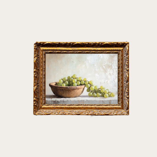 Vintage Grapes | French Brass Gold Mould Framed Art