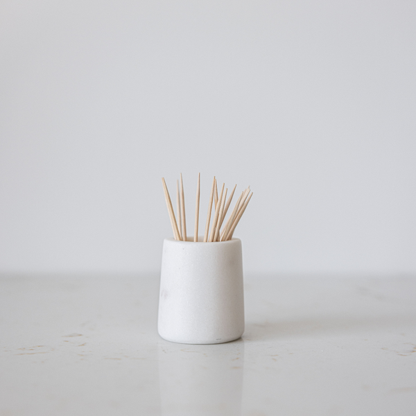 White Marble Toothpick Holder | By Luxe B Co.