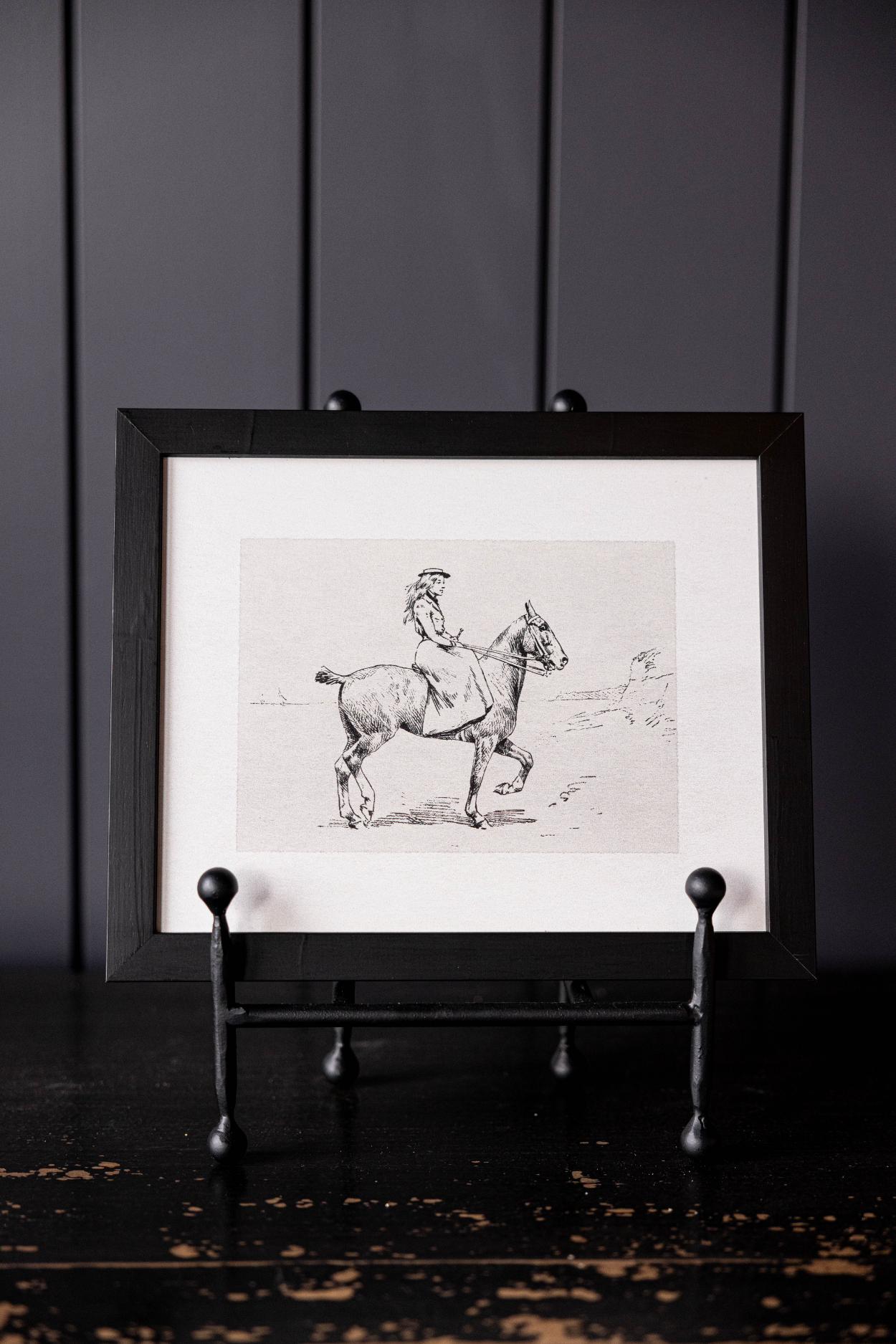 Vintage Equestrian Black Framed Art | By Luxe B Co. 