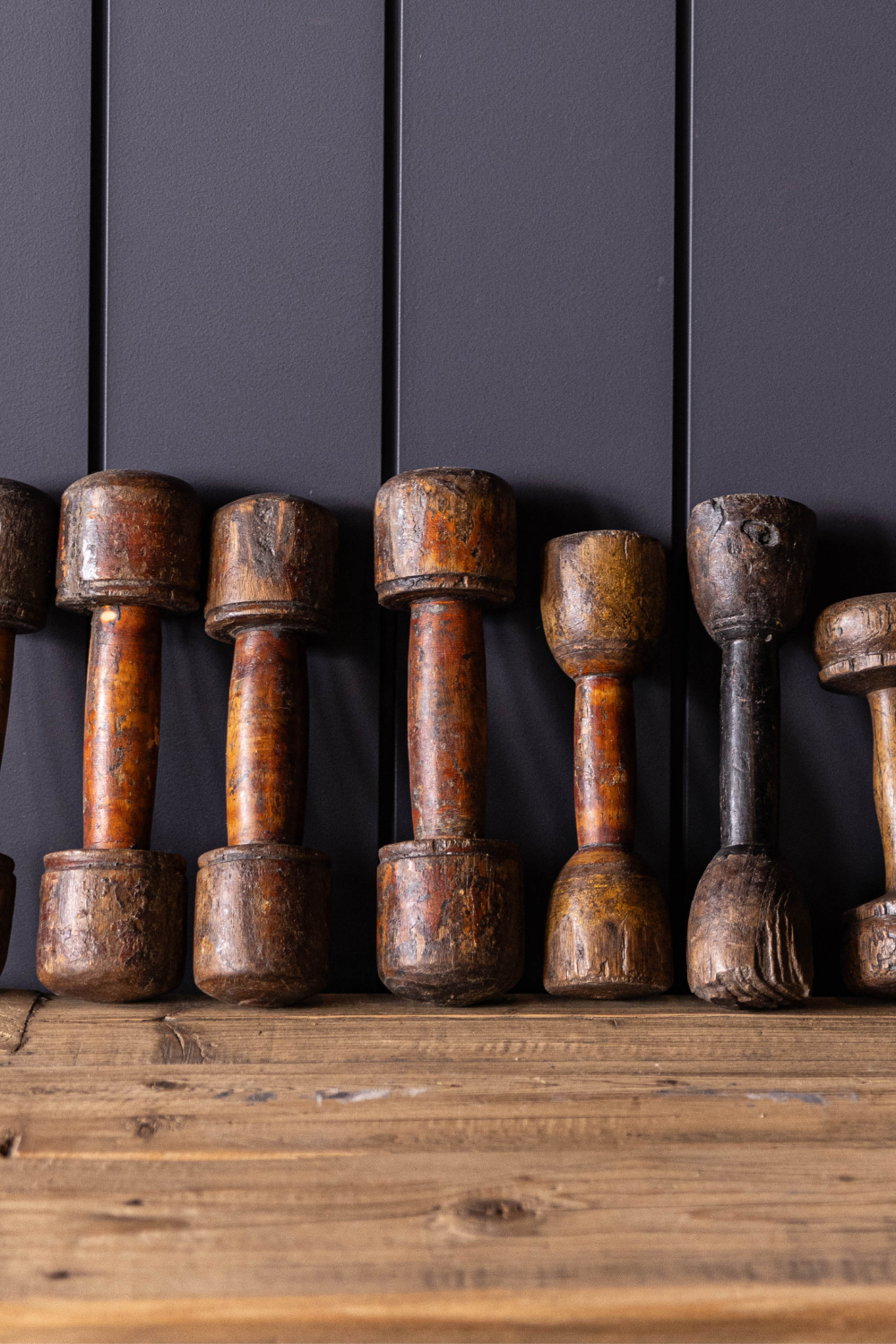 Vintage Wood Dumbbell