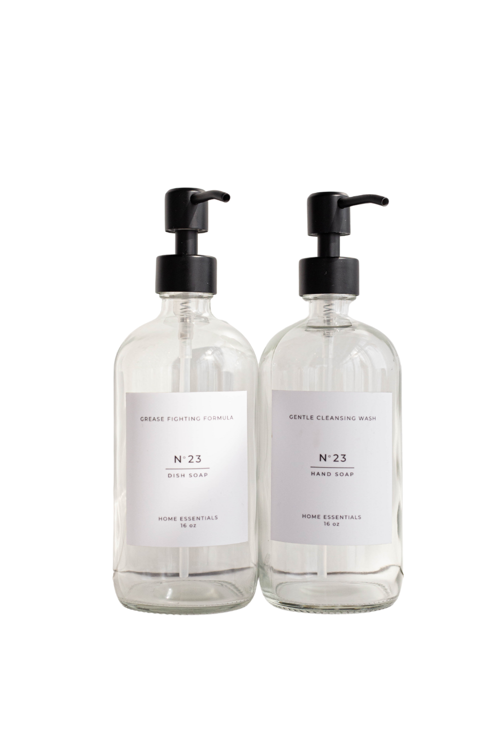 Soap Glass Clear Bottles - Luxe B Co