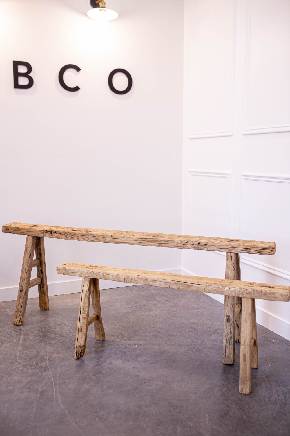 Vintage Inspired Skinny Reclaimed Wood Bench | By Luxe B Co