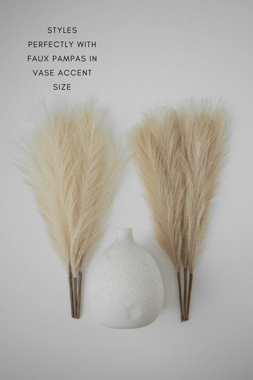 Luxe B "Faux" Accent Artificial Pampas Grass in Cream + Mojave Vase Promo Pack - Luxe B Pampas Grass  Canada , ships via Canada Post from Edmonton 
