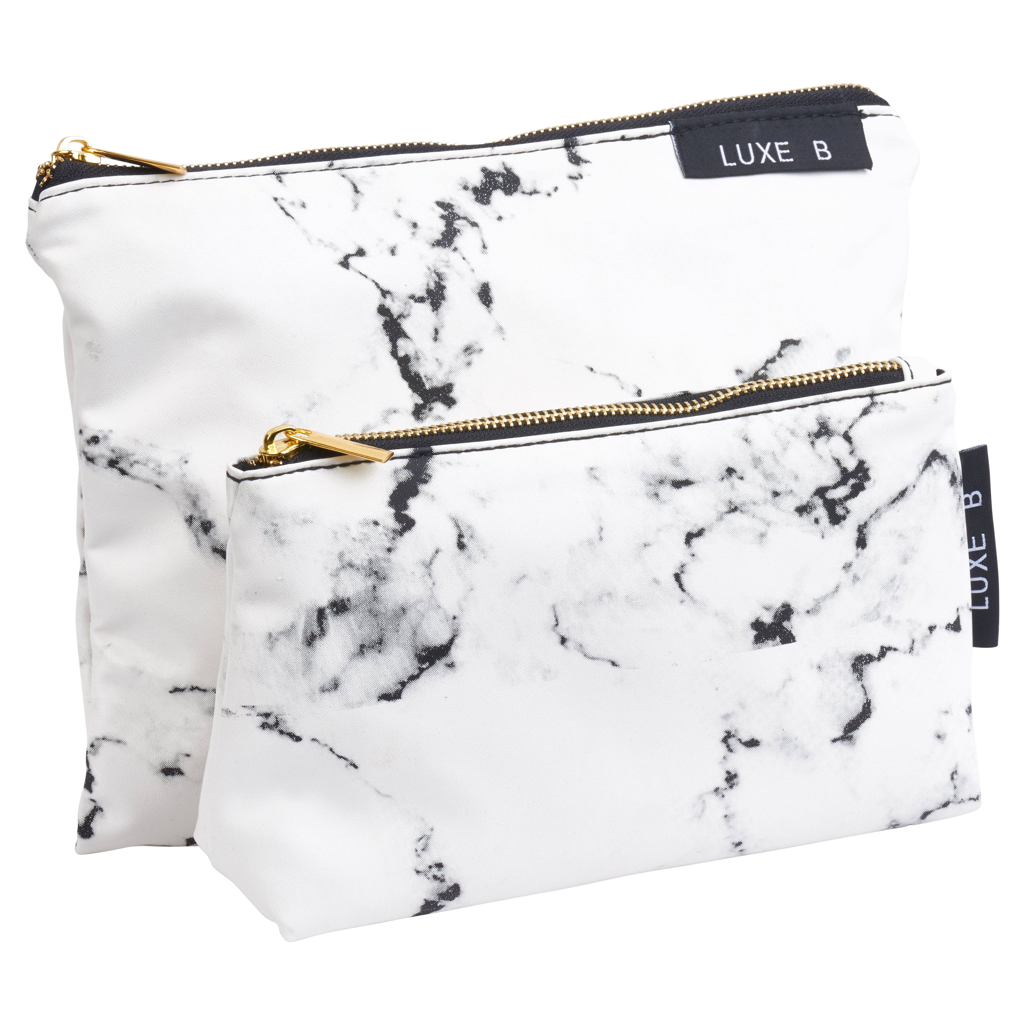 LUXE B Marble Cosmetic Makeup Bag- Smaller size to fit in your purse - Luxe B Co