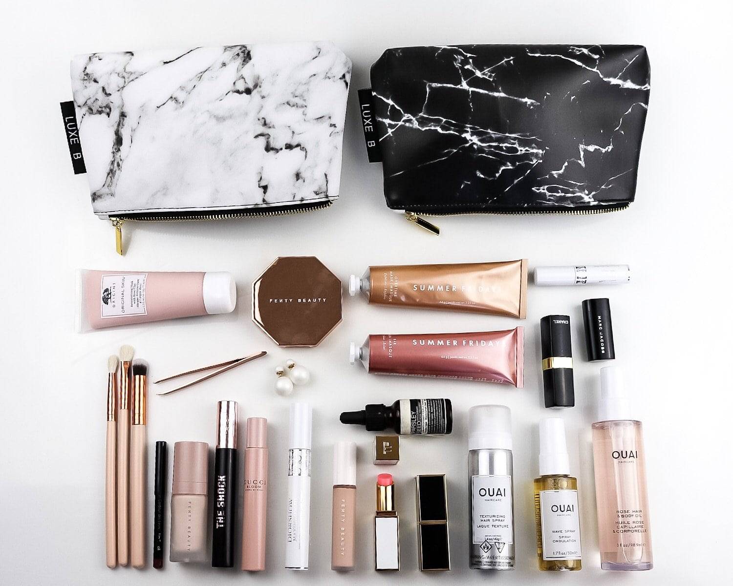 LUXE B Marble Cosmetic Makeup Bag- Smaller size to fit in your purse - Luxe B Pampas Grass  Canada , ships via Canada Post from Edmonton 