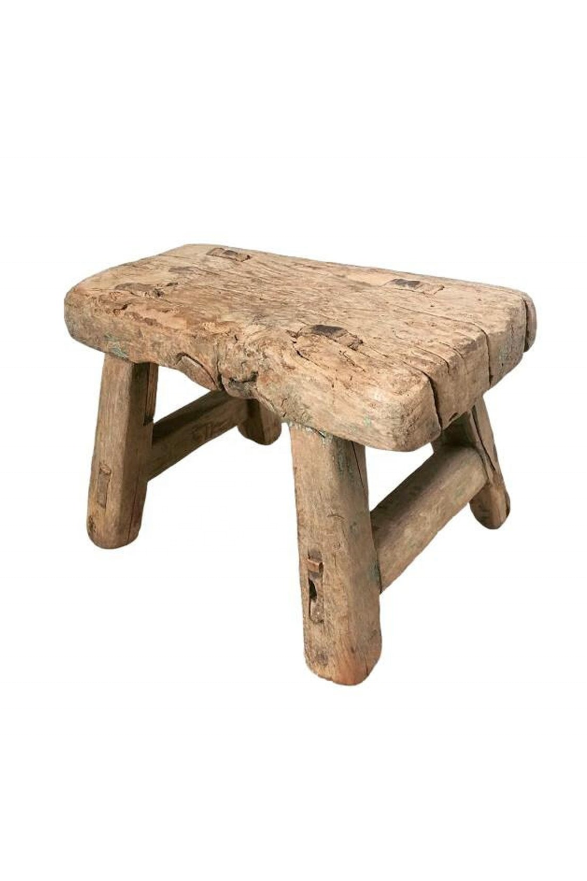 Vintage Inspired Small Wooden Stool | By Luxe B Co.